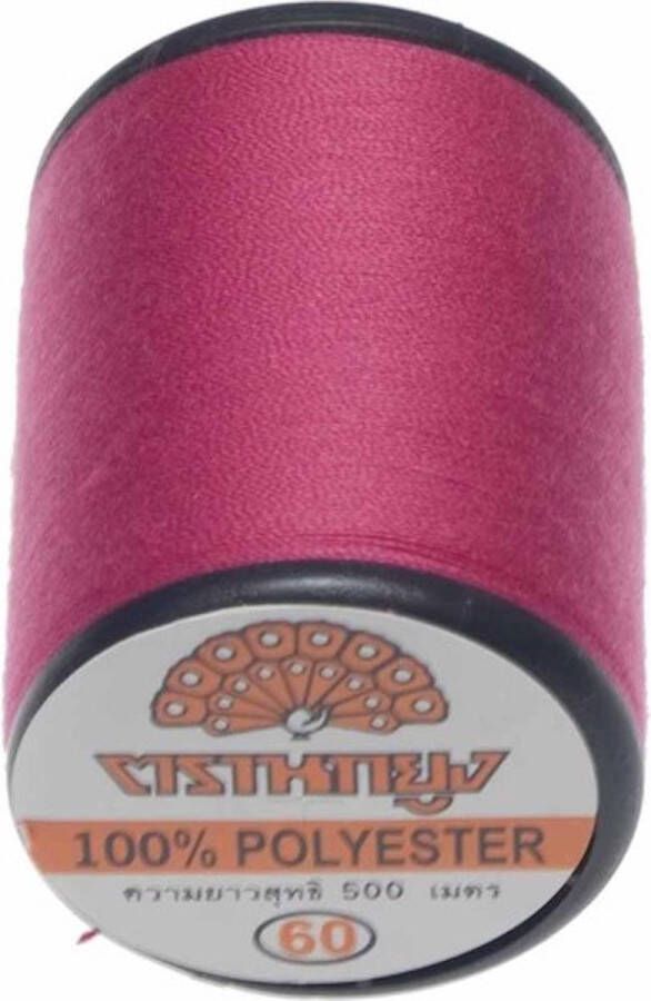 Merkloos Sans marque fuchsia roze naaigaren 500 m universeel 100% polyester sterk garen geschikt voor mondkapjes col 6161