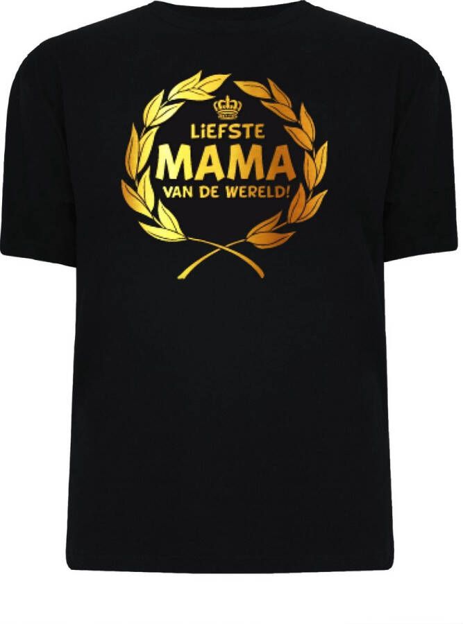 Merkloos Sans marque Funny shirt. Gouden Krans T-Shirt Liefste Mama van de wereld (maat xl)