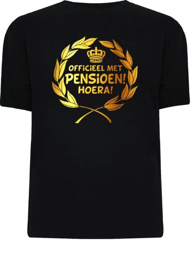 Merkloos Sans marque Funny shirt . Gouden Krans T-Shirt Officieel met Pensioen (maat xl)