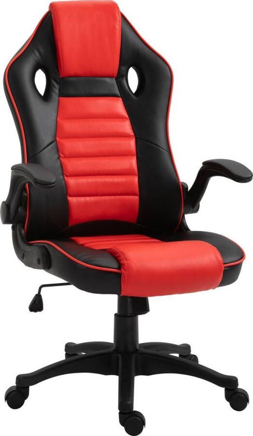 Merkloos Sans marque Game Stoel Gaming stoel Gaming chair Racing style Zwart Rood