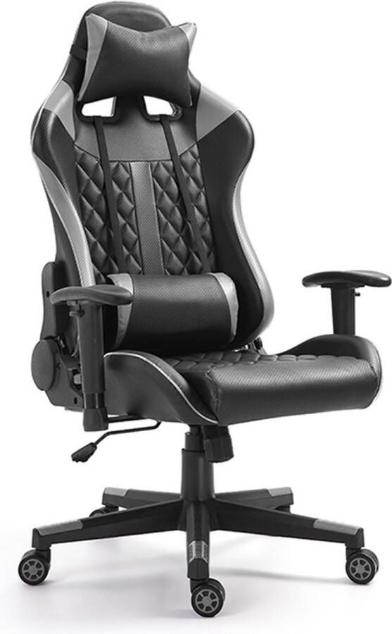 Gamingstoel Owen Zilver Kunstleer Hoogte 125 cm