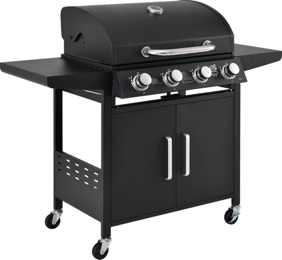 Merkloos Sans marque Gasbarbecue BBQ Idaho 4 pits Incl. afdekzeil