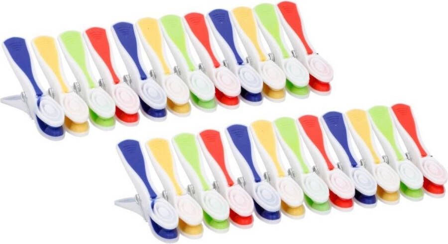Merkloos Sans marque Gekleurde wasknijpers 120x stuks plastic knijpers wasspelden Handige camping wasknijpers