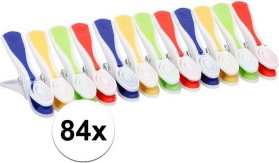 Merkloos Sans marque Gekleurde wasknijpers 84 stuks plastic knijpers wasspelden