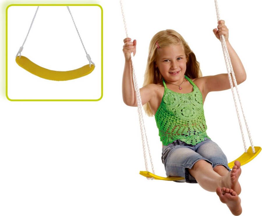 Merkloos Sans marque Gele flexibele schommel kinderschommel zitje 67 cm Buitenspeelgoed Schommelen
