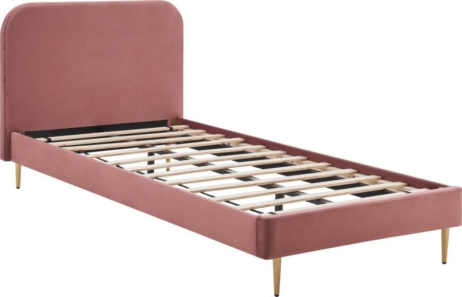 Artistiq Living Artistiq Bed 'Federico' Velvet 90 x 200cm kleur roze