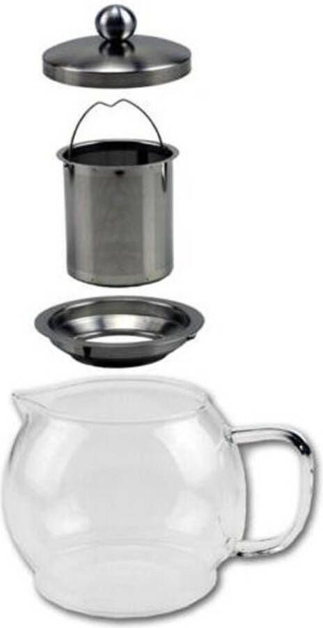 Merkloos Sans marque Glazen koffiepot theekan theepot met filter 1 2 liter Theekannen en koffiepotten