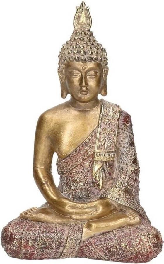 Merkloos Sans marque Goud boeddha beeldje zittend 20 cm Boeddha beelden Woondecoratie
