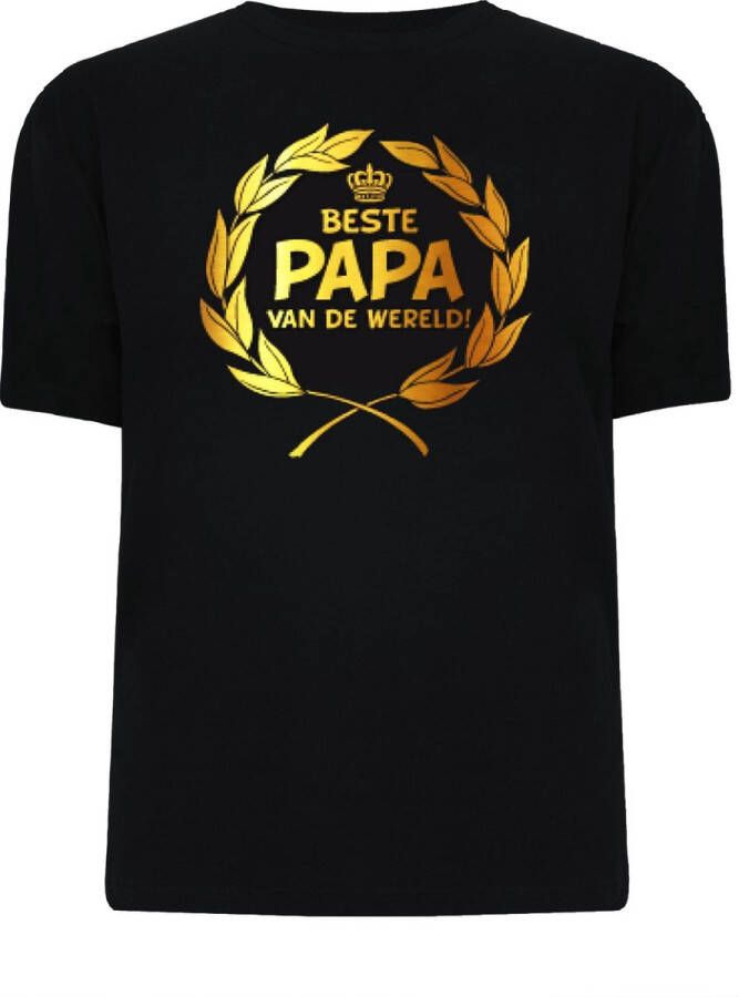 Merkloos Sans marque Gouden Krans T-Shirt Beste Papa van de wereld (maat xl)