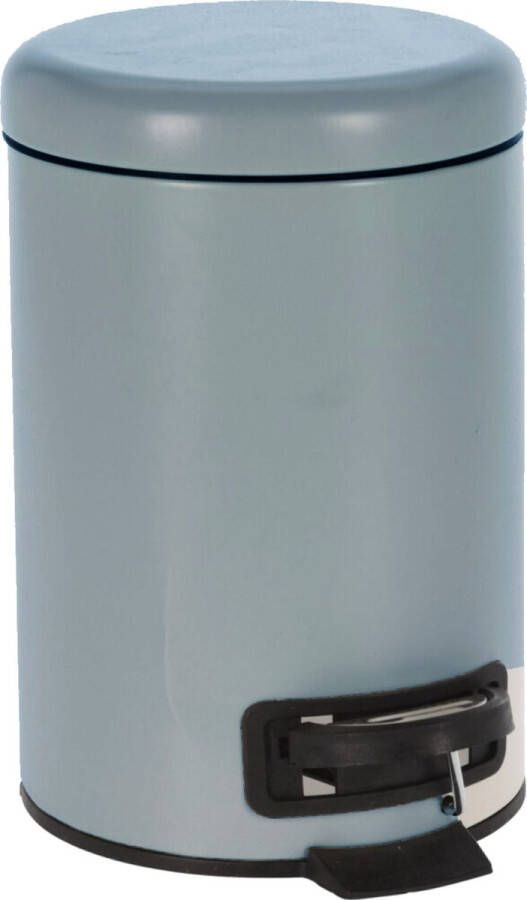 Merkloos Sans marque Grijs blauwe vuilnisbak pedaalemmer 3 liter van 17 x 25 cm Badkameraccessoires Toiletaccessoires Kleine prullenbakken