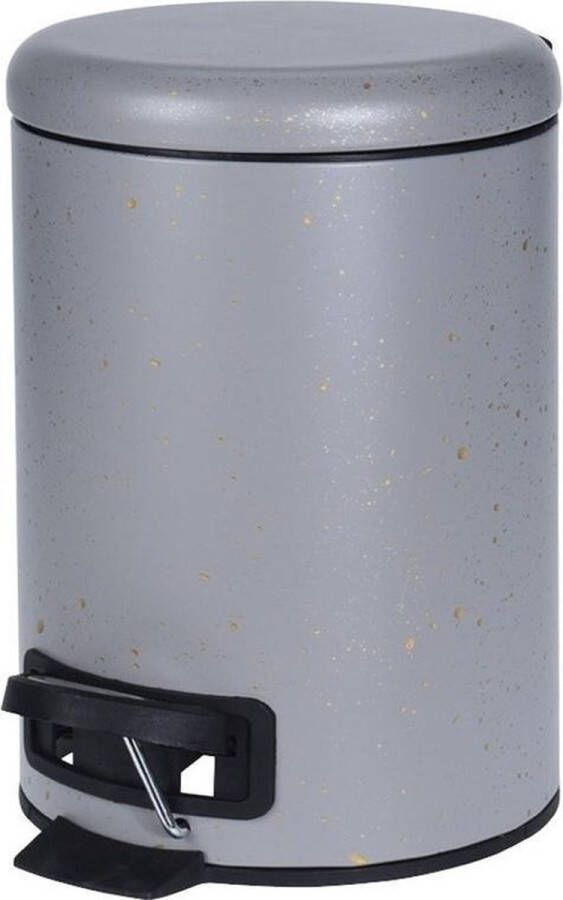 Merkloos Sans marque Grijze vuilnisbak pedaalemmer met spikkels 3 liter Vuilnisemmers vuilnisbakken pedaalemmers prullenbakken voor toilet