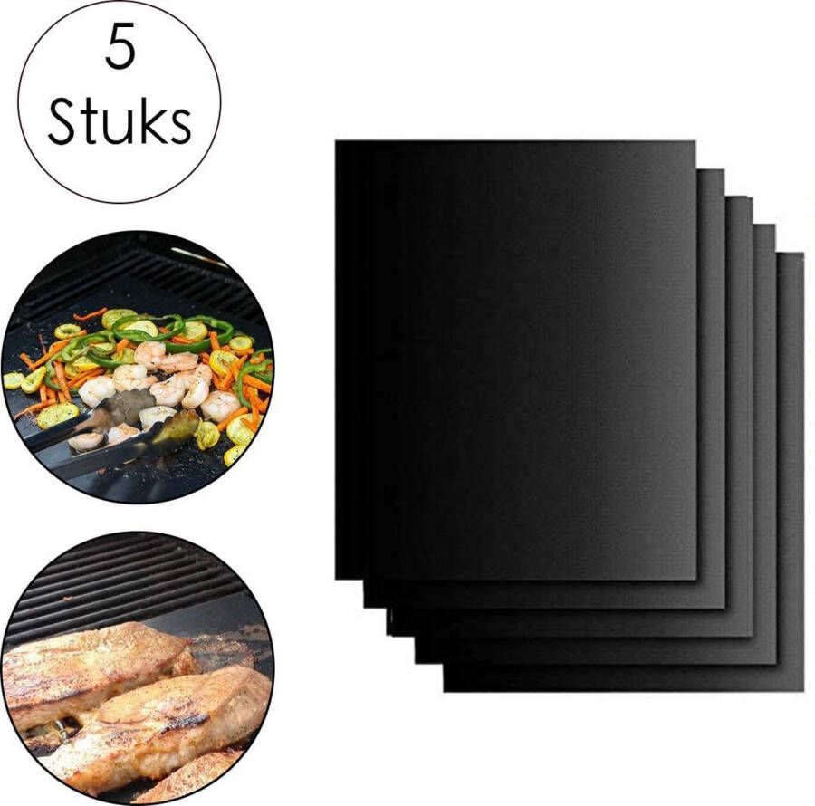 Merkloos Sans marque Grillmat BBQ Ovenmat Bakmat 5 stuks