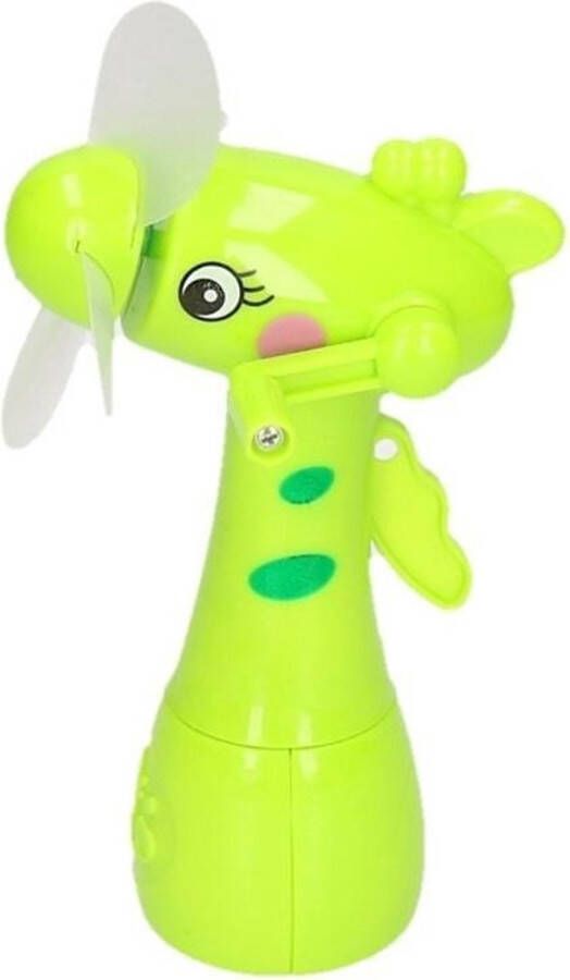 Merkloos Sans marque Groene waterspray ventilator giraffe 15 cm voor kinderen Zomer ventilator met waterverstuiver voor extra verkoeling