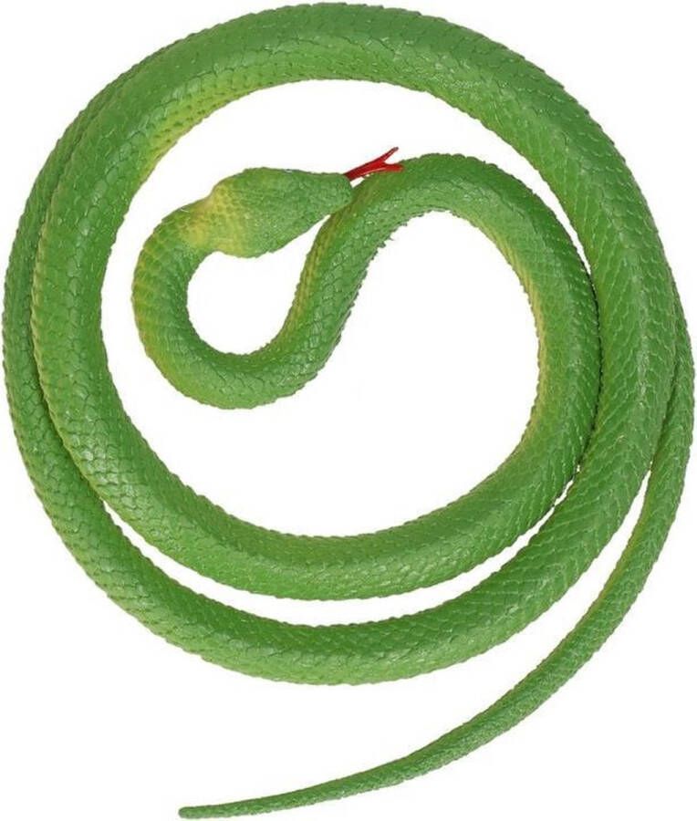 Merkloos Sans marque Halloween Speelgoed slangen grote Python groen 137 cm Rubberen plastic speelgoed slang