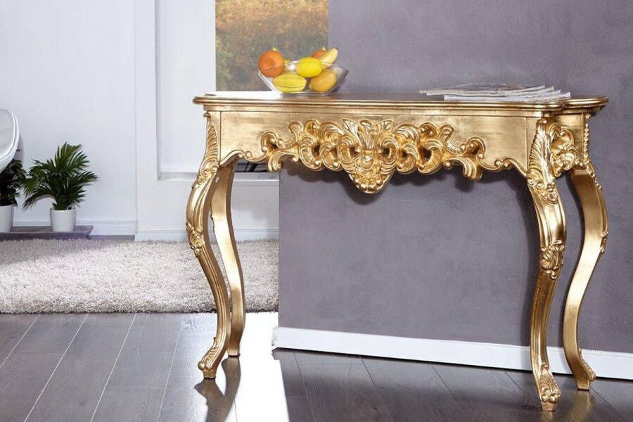 Handgemaakt Barok Kaptafel Sidetable Consoletafel Goud 110cm