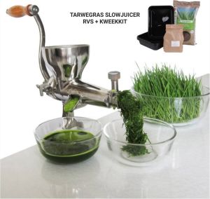 Merkloos Sans marque Handmatige tarwegras juicer | slowjuicer (rvs) + kweekset