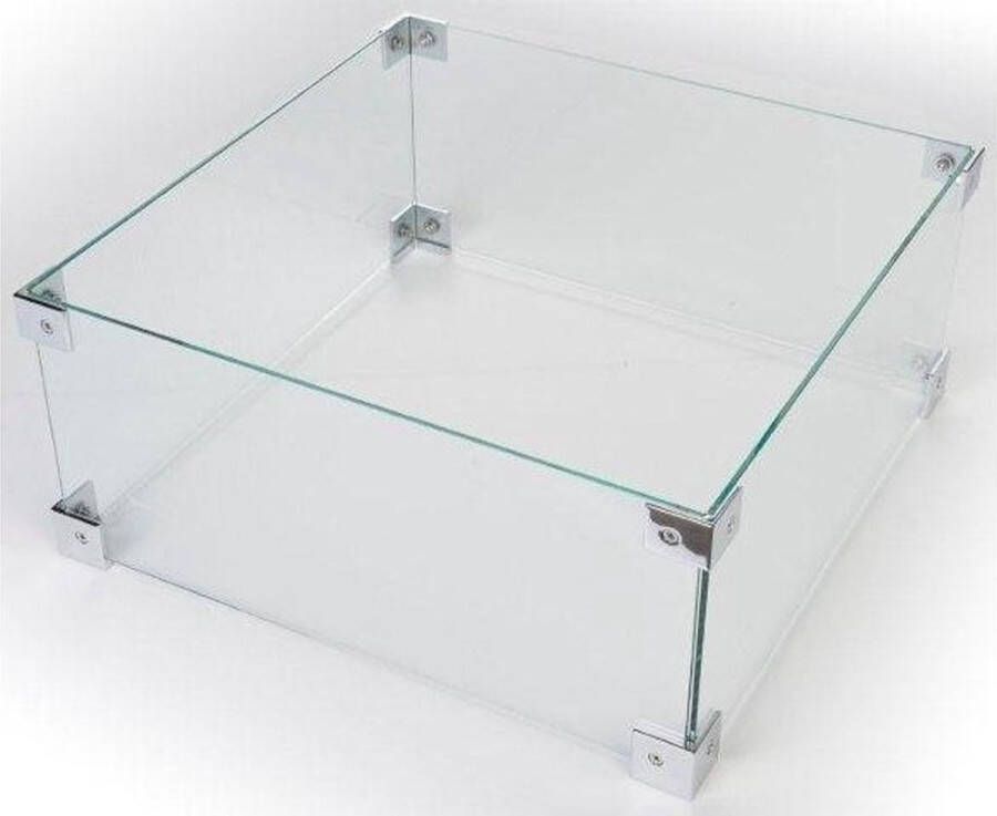 Merkloos Sans marque Happy Cocooning glazen ombouw voor vuurtafel vierkant of rechthoek 56x56x26 cm