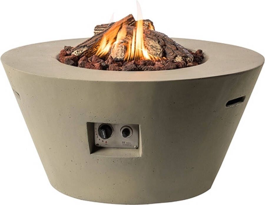 Merkloos Sans marque Happy Cocooning Vuurtafel Cone Rond Ø96 cm Taupe + Gasdrukregelaar - Foto 2