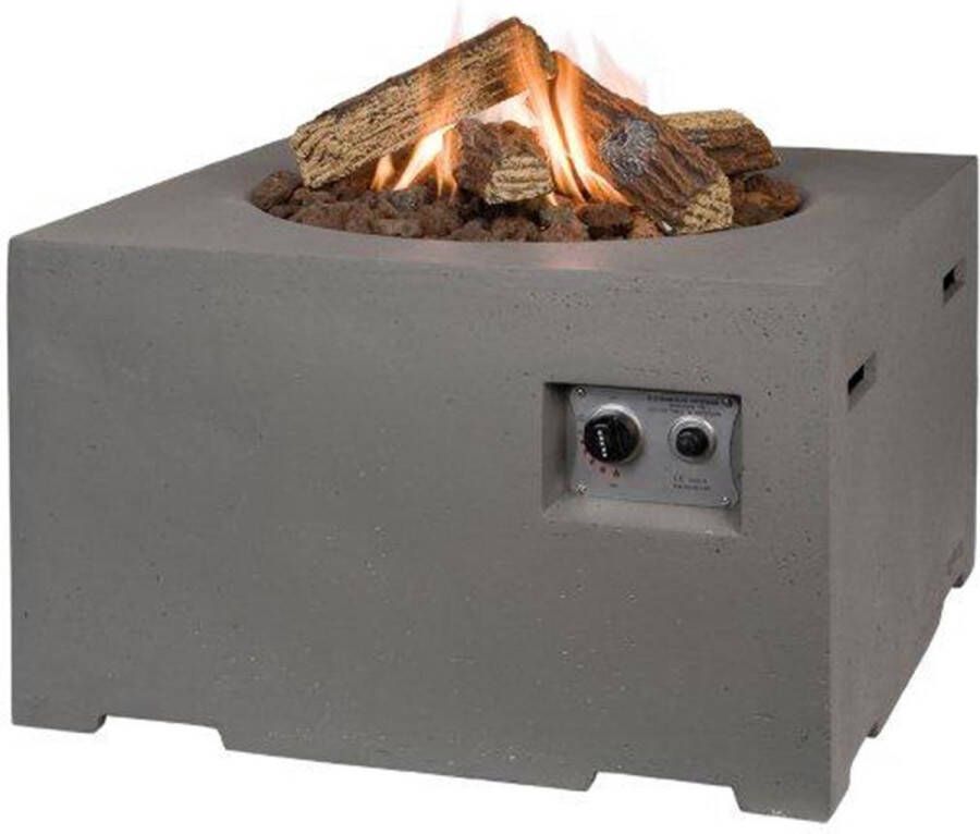 Merkloos Sans marque Happy Cocooning Vuurtafel Vierkant Taupe