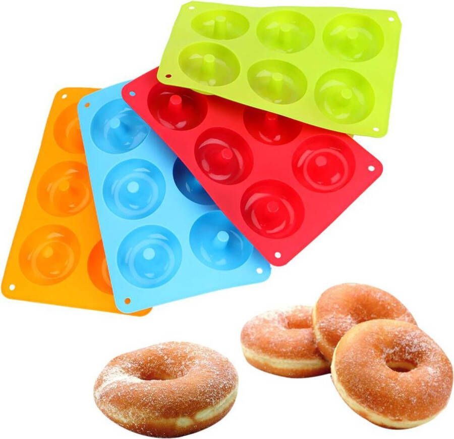 Merkloos Sans marque Hoogwaardige Siliconen Donutvorm Donut Bakvorm Goede Kwaliteit Anti Kleeflaag 6 Donuts Zelf Donuts Bakken Oranje