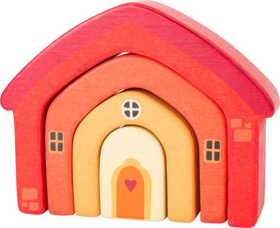 Merkloos Sans marque Houten bouwblokken huisje Multikleuren Speelgoed vanaf 1 jaar