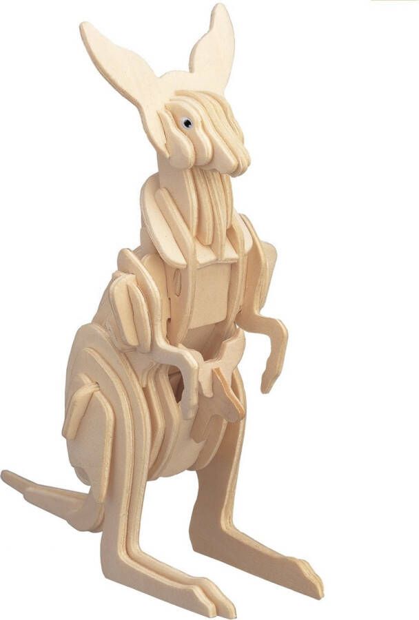 Merkloos Sans marque Houten dieren 3D puzzel kangoeroe Speelgoed bouwpakket 23 x 18 5 x 0 3 cm.