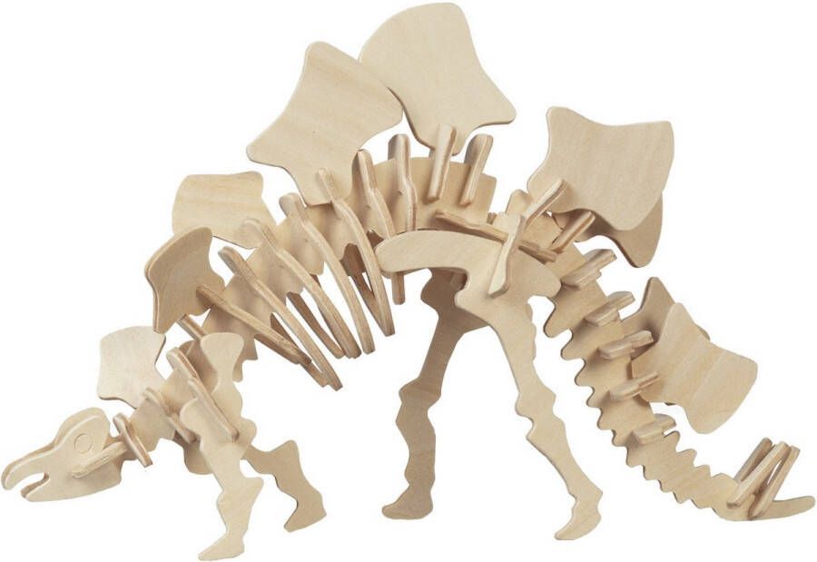 Merkloos Sans marque Houten dieren 3D puzzel stegosaurus dinosaurus Speelgoed bouwpakket 23 x 18 5 x 0 3 cm.