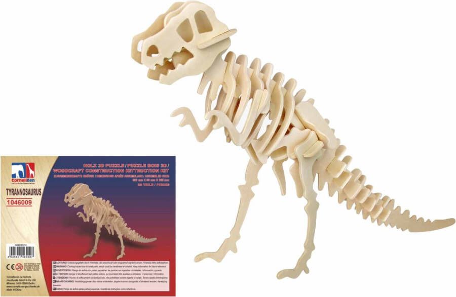 Merkloos Sans marque Houten dieren 3D puzzel T-rex dinosaurus Speelgoed bouwpakket 38 2 x 9 x 28 5 cm