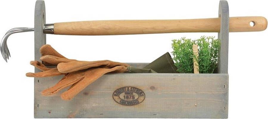 Esschert Design Houten Gereedschapskist Tuinkist Ng37 Afmetingen 39 X 12.5 X 25 Cm Inclusief Korte Tuinhark