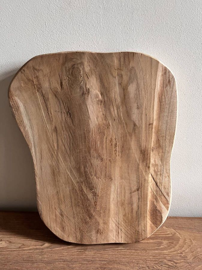 Merkloos Sans marque Houten Plateau Tapasplank Handgemaakt Rustiek Ruig Puur Hout 25 cm Hapjesplank Snijplank Dinerplank Serveerplank Handmade