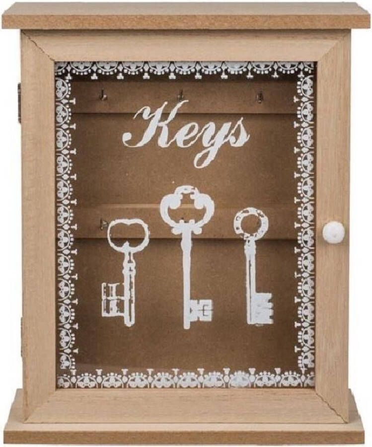 Merkloos Sans marque Houten sleutelkast sleutelkluis 22 x 27 cm Sleutels opbergen Sleutelkastje van hout Woonaccessoires