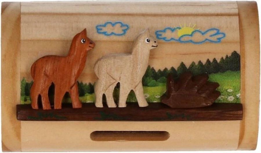 Merkloos Alpaca lama spullen verzamelaar houten box Spaarpotten