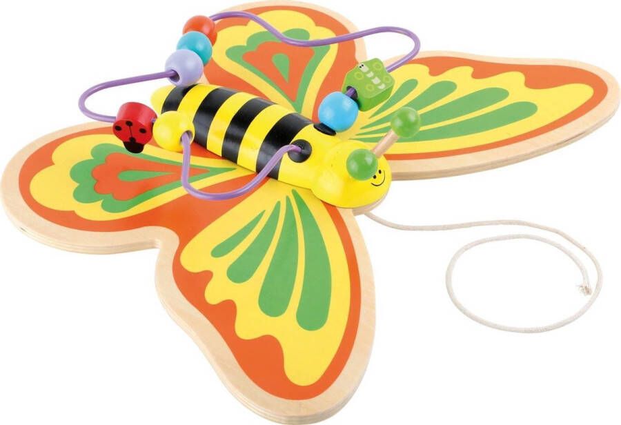 Merkloos Sans marque Houten speelgoed kralenspiraal Trek figuur en kralenspiraal vlinder Hout speelgoed vanaf 1 jaar