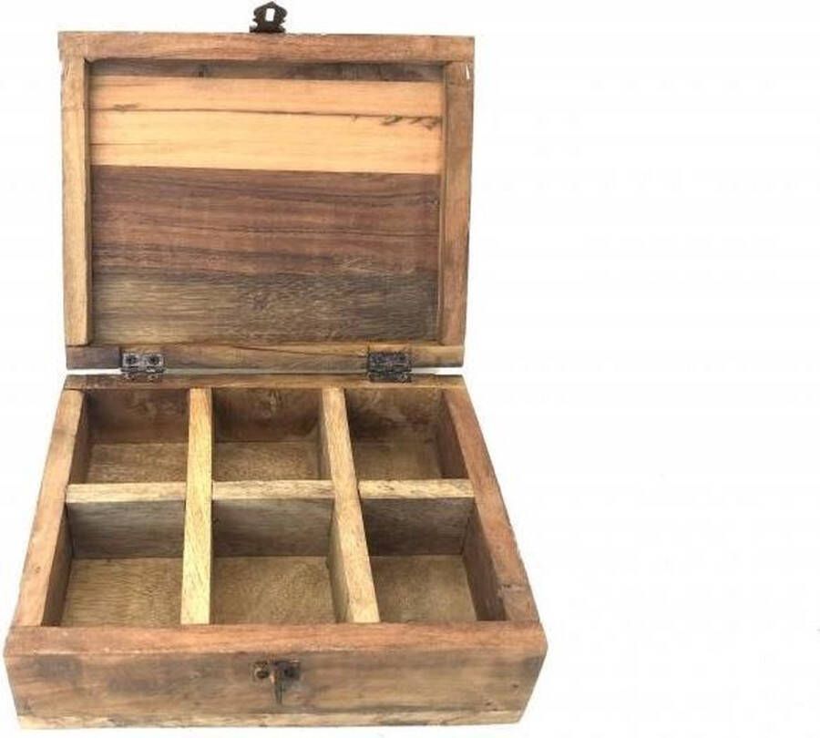 Houten theedoos 24x20xH10cm