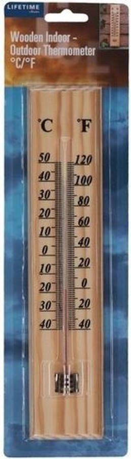 Houten thermometer binnen buiten 22 cm