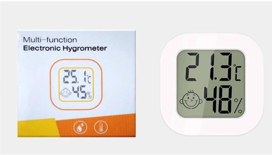 Merkloos Sans marque Hygrometer Weerstation Luchtvochtigheidsmeter Thermometer Voor Binnen Incl. Batterij en Plakstrip