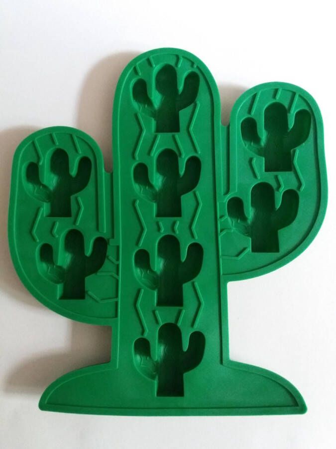 Merkloos Sans marque ijsblokjes vorm cactus groen 8 ijsblokjes houder