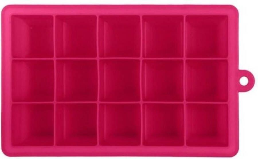 Merkloos Sans marque Ijsklontjes ijsblokjes vorm XL siliconen 15 vakjes roze