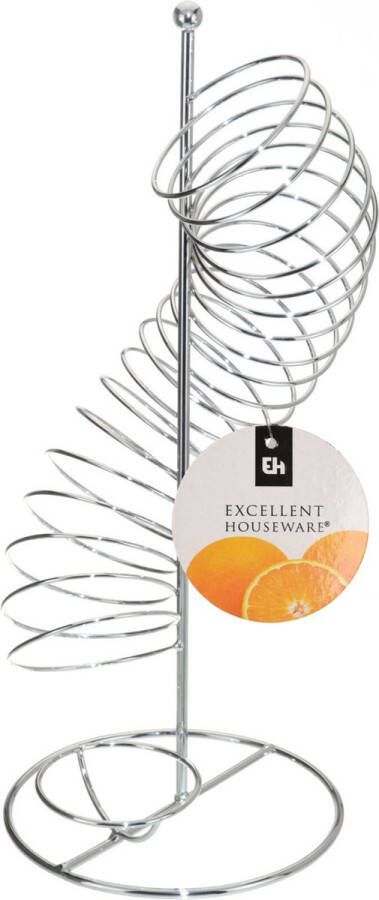 Merkloos Sans marque IJzeren fruit sinaasappel rek chroom spiraal 21 x 20 cm Fruitschalen fruitmanden