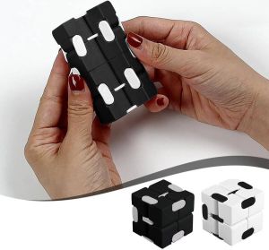 Merkloos Sans marque Infinity Magic Cube Friemelkubus Infinity Cube Fidget gadget simple dimple Anti stress Fidget Spinner Stress verlichtend Fidget Toys Grijs