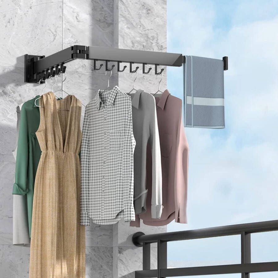 Merkloos Sans marque Inklapbaar Droogrek Universeel – Laundry Drying Rack Wasrek voor in de Badkamer Tuin Slaapkamer Balkon – Duurzam 80 x 14 x 3 cm