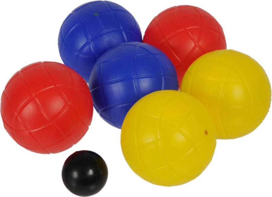 Merkloos Sans marque Jeu de boules set 6 gekleurde ballen 1 but in draagtas Kaatsbal Petanque Cochonnette Boulen Sportief actief buitenspeelgoed