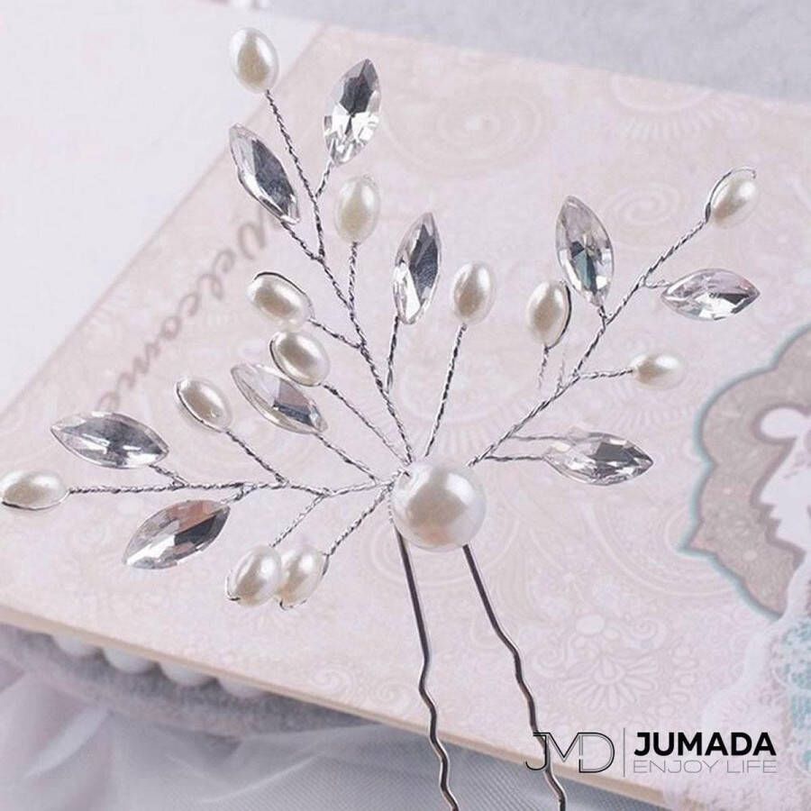 Merkloos Sans marque Jumada's Hairpins met Parels en Diamanten Haarclips Haaraccessoires Set van 2 Stuks