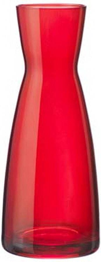 Merkloos Sans marque Karaf vorm bloemen vaas rood glas 20.5 x 8 cm Home deco vazen