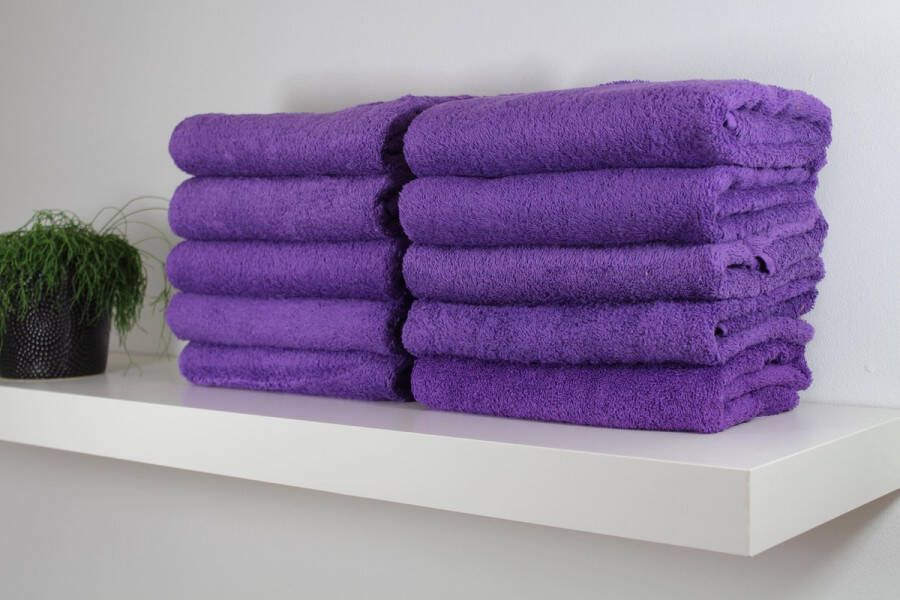 Merkloos Sans marque Katoenen Handdoek – Paars Set van 3 Stuks – 50x100 cm Heerlijk zachte badhanddoeken