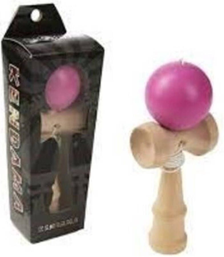 Kendama behendigheidsspel hout 15x5x4cm roze