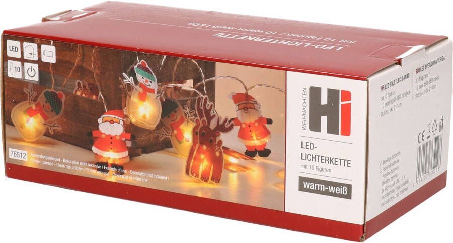 Merkloos Sans marque Kerstverlichting lichtsnoeren kerstfiguren op batterij met 10 lampjes Kerstlampjes kerstlichtjes lichtsnoeren