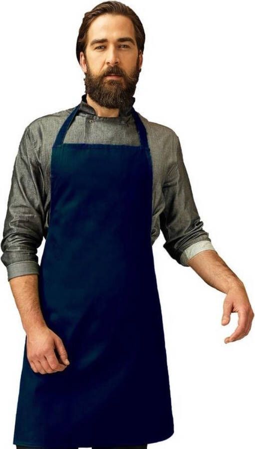 Merkloos Sans marque Keukenschort voor volwassenen navy Barbecueschort basic donkerblauw