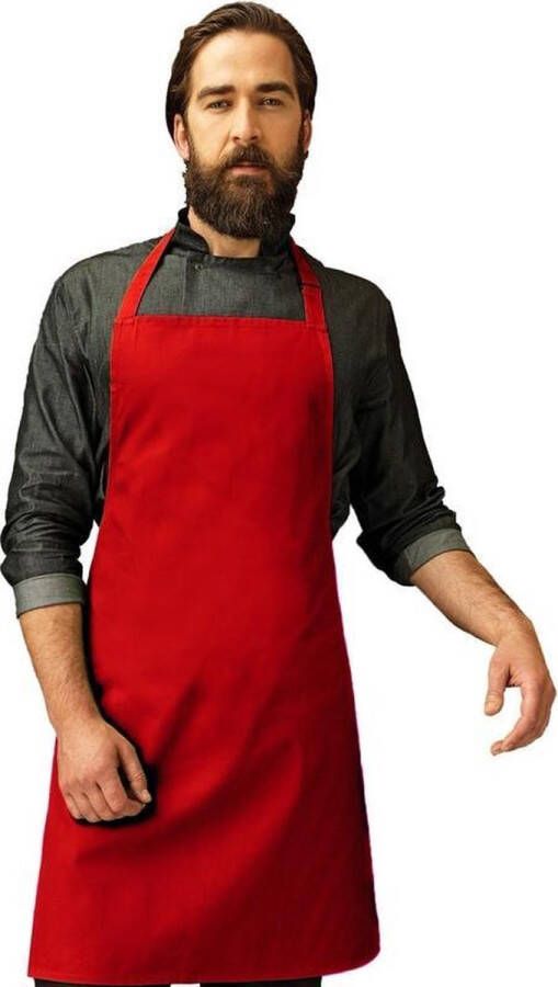 Merkloos Sans marque Keukenschort voor volwassenen rood Barbecueschort rood basic