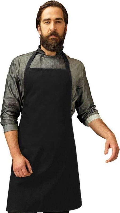 Merkloos Sans marque Keukenschort voor volwassenen zwart Barbecueschort zwart basic